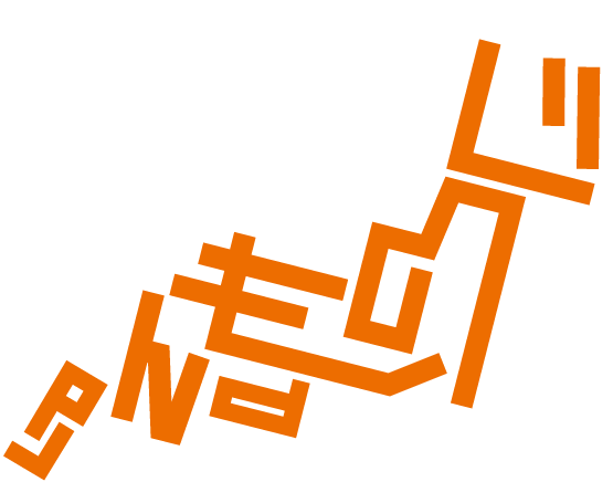 じのもんの文字でかたどった日本列島のロゴ
